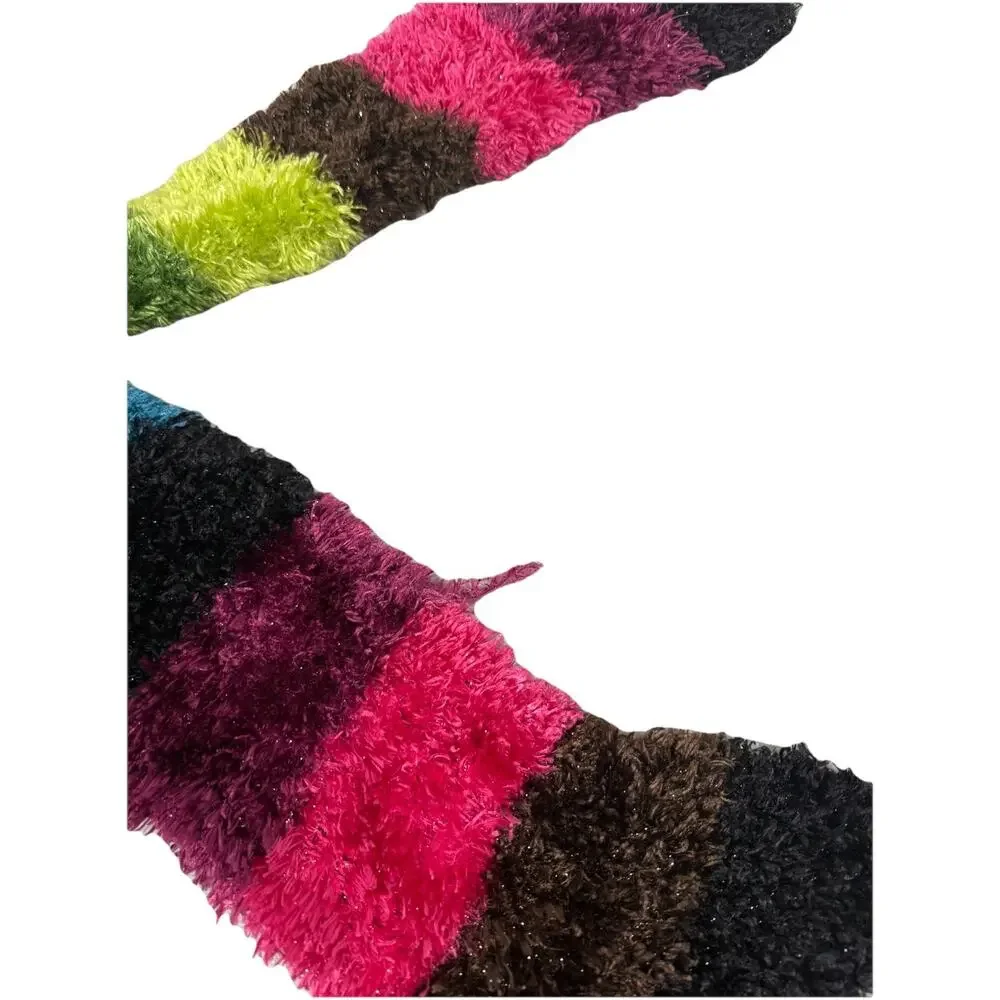 Vintage Y2K Style Cejon Soft Colorful Stripe Artsy Eclectic Maximalist Scarf‎